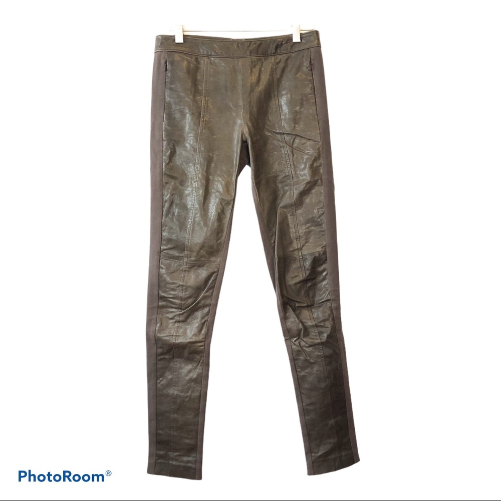 SABA Lamb Skin Leather Panel Leggings Size 8 (AUS)